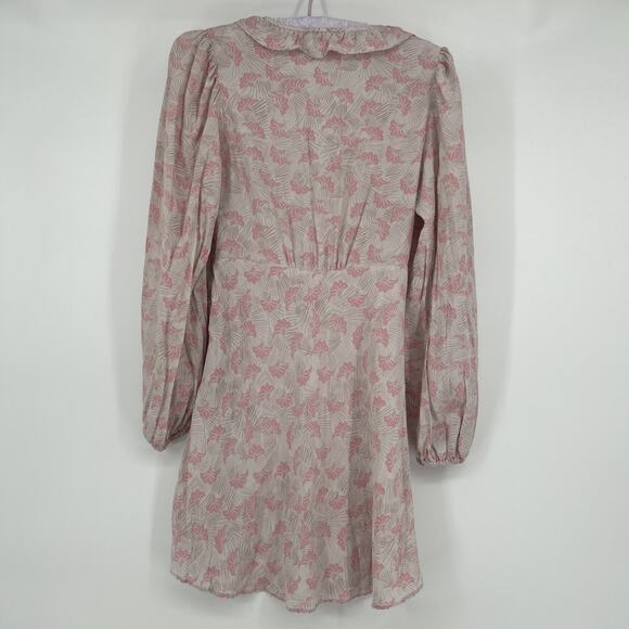Aritzia Wilfred Trudy Dress Womens Size 0 100% Silk Mini Ruffle Coquette Pink - Picture 2 of 11
